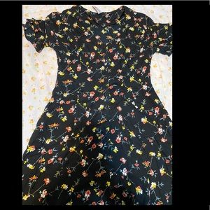 black floral tea dress